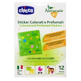 CHICCO Natural Sticker colorati e Profumati antizanzara 12 pezzi