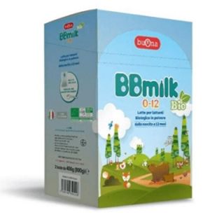 Bbmilk 0-12 bio latte in polvere 2 buste da 400 gr