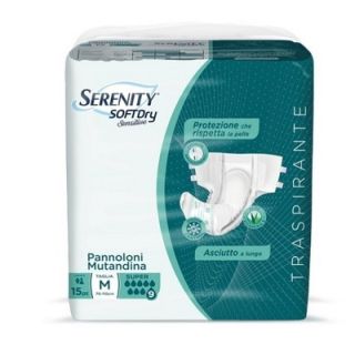 Serenity Soft Dry Sensitive Pannolone mutandina Super taglia M 15 pezzi